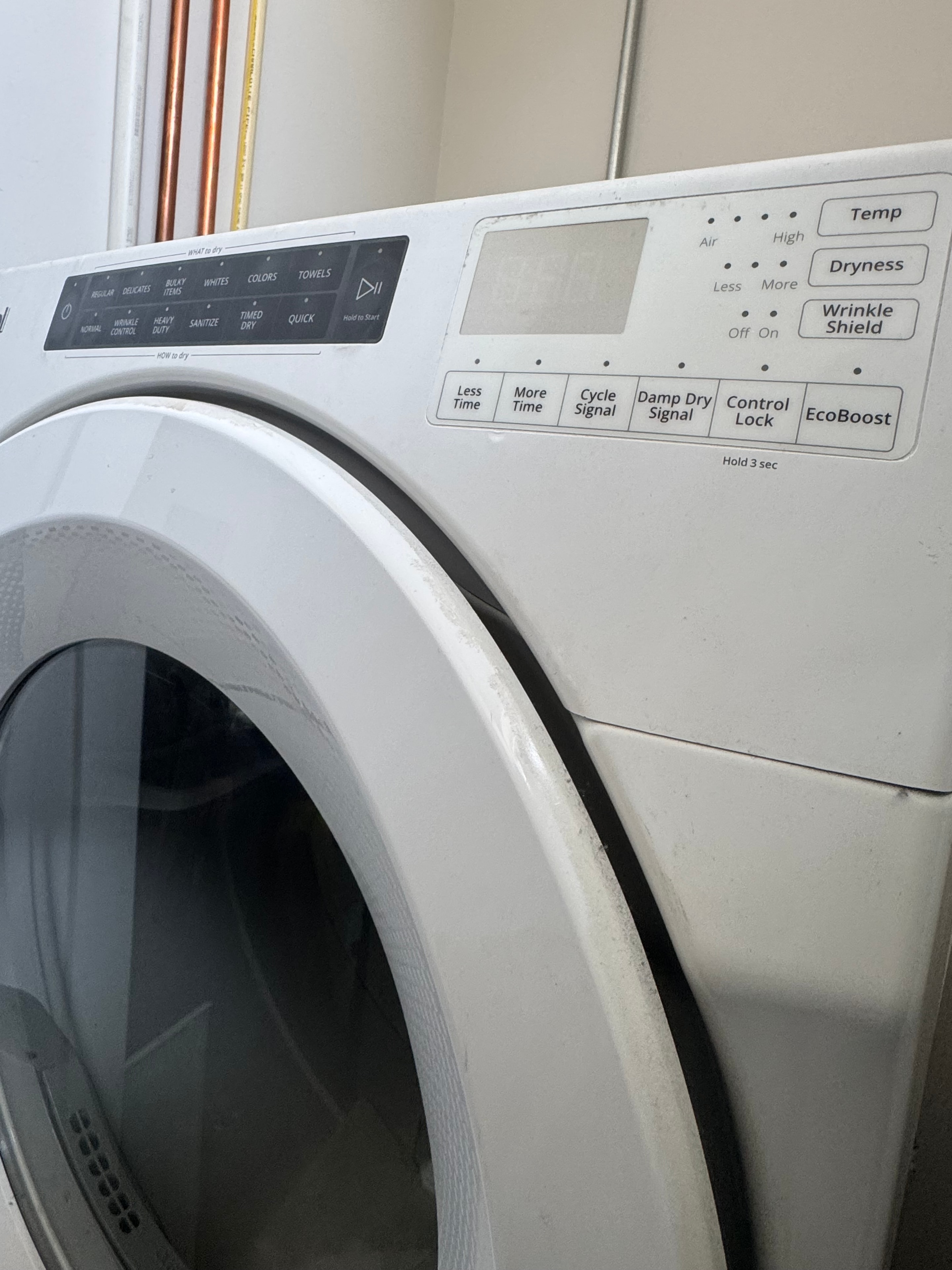 Whirlpool dryer control panel after user interface board replacement — Denver